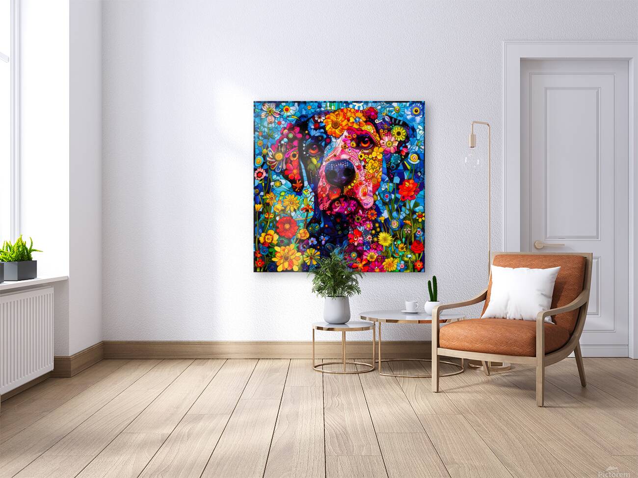 Puppy Loved - Flower Dog Reproduction