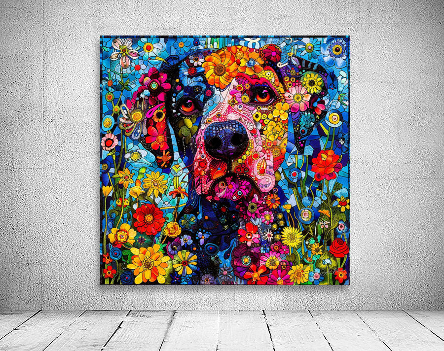Puppy Loved - Flower Dog Wall Preview