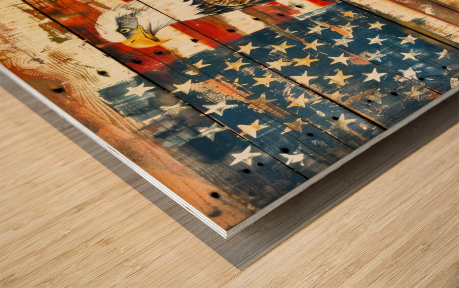 USA Symbol - American Eagle Wood print