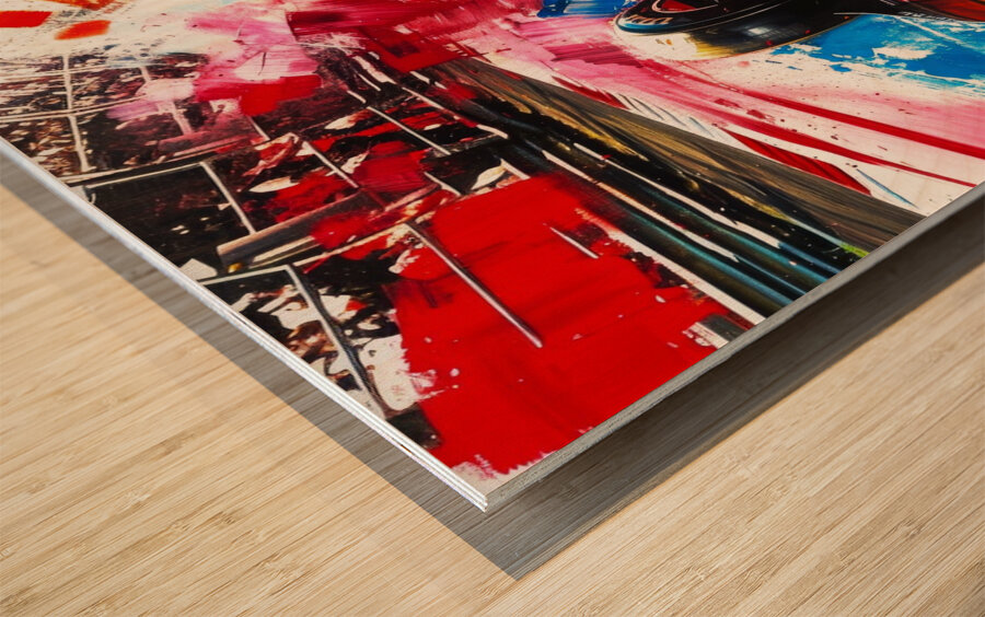 Auto Racing 3D Wood print