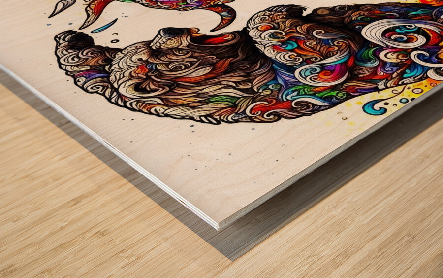 Bears And Bulls Wood print