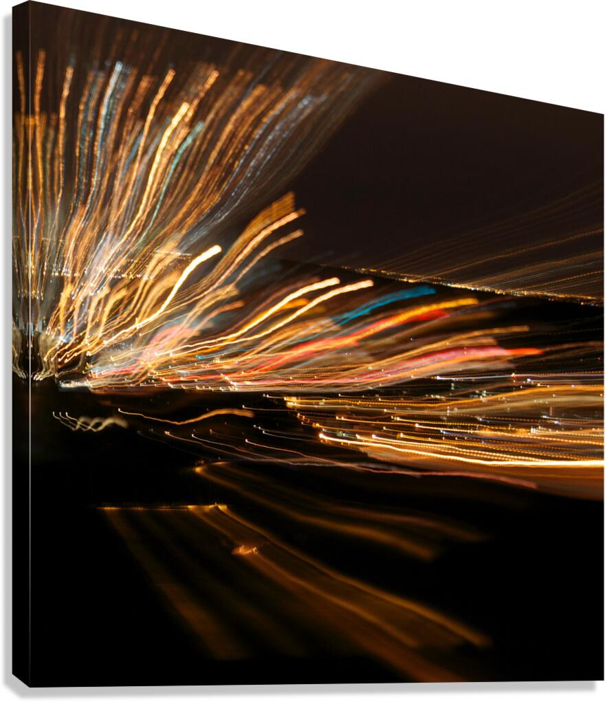 Road Lights at Night Canvas Print