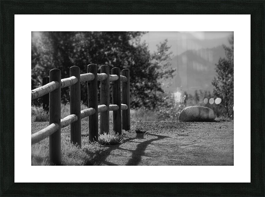 Fence and Rock Picture Frame print
