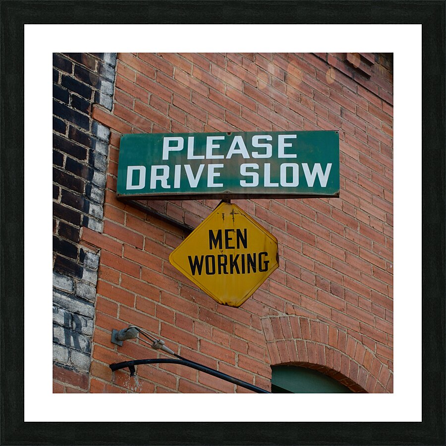 Working Sign Picture Frame print