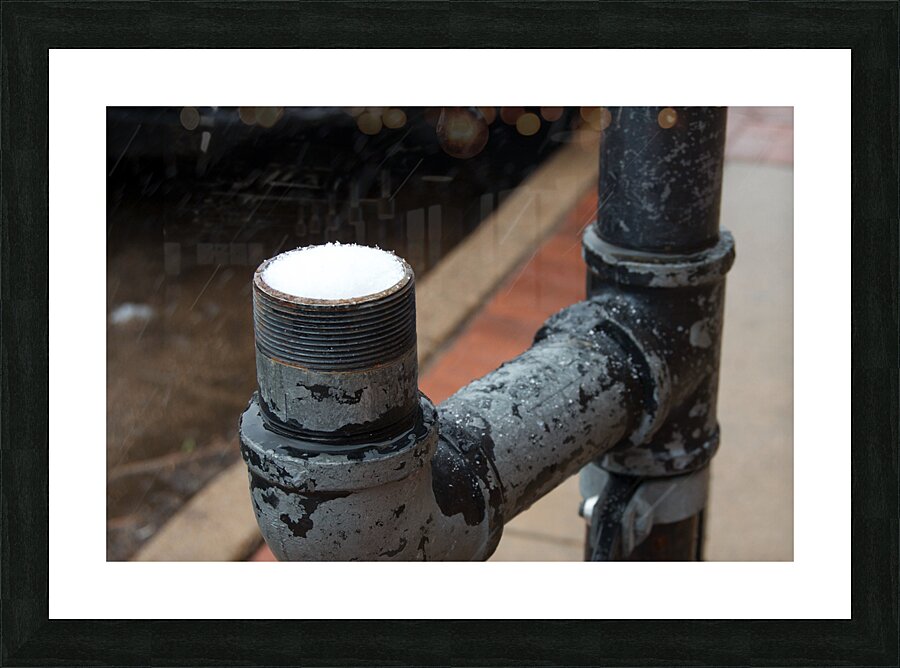Snow in Pipe Picture Frame print