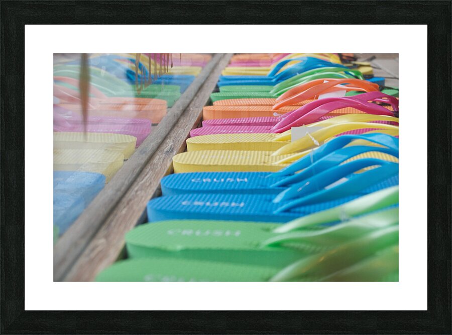Rainbow Flip Flops Picture Frame print