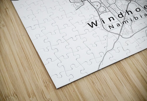 Windhoek Namibia City Map white Mapique puzzle