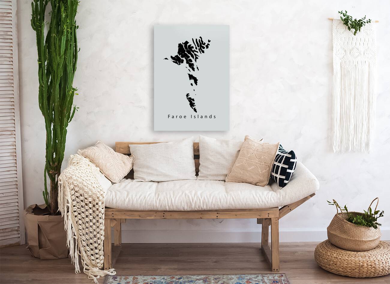 Faroe Island Map black Reproduction