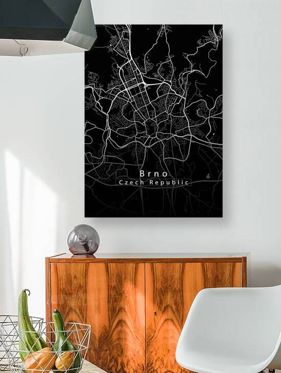 Brno Czech Republic City Map black by Mapique