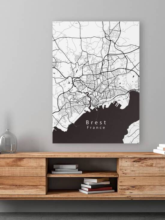 Brest France City Map white by Mapique