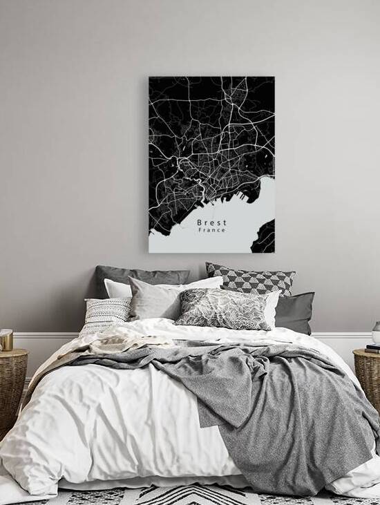 Brest France City Map black by Mapique