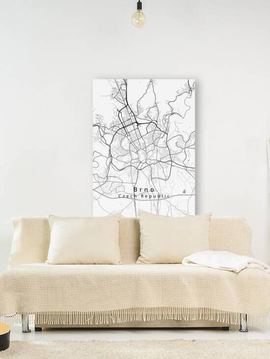 Brno Czech Republic City Map white by Mapique