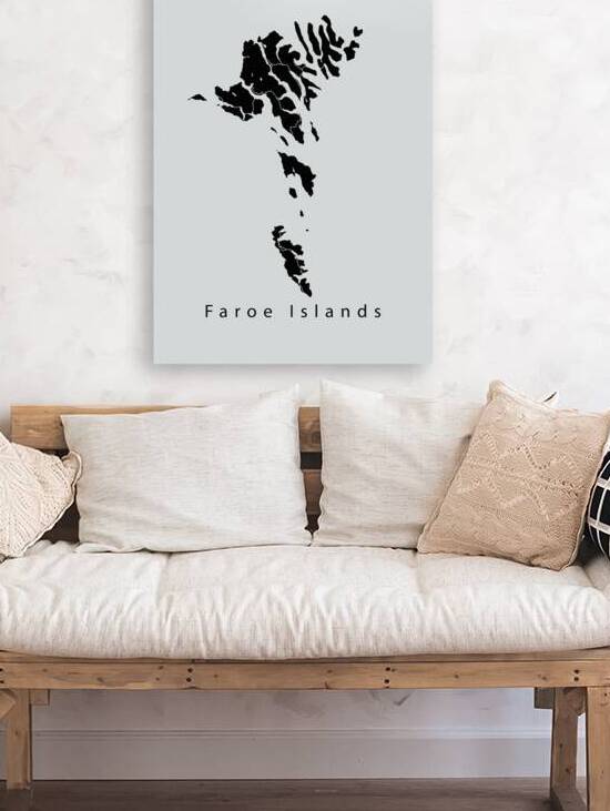 Faroe Island Map black Reproduction