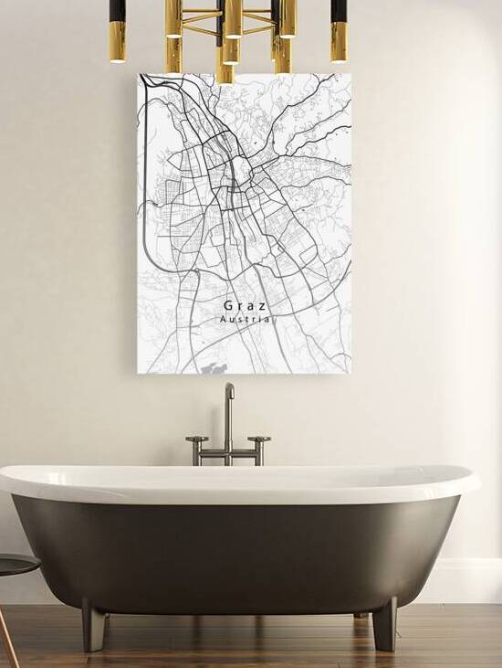 Graz Austria City Map white by Mapique