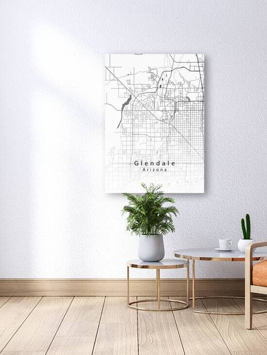 Glendale Arizona City Map white by Mapique