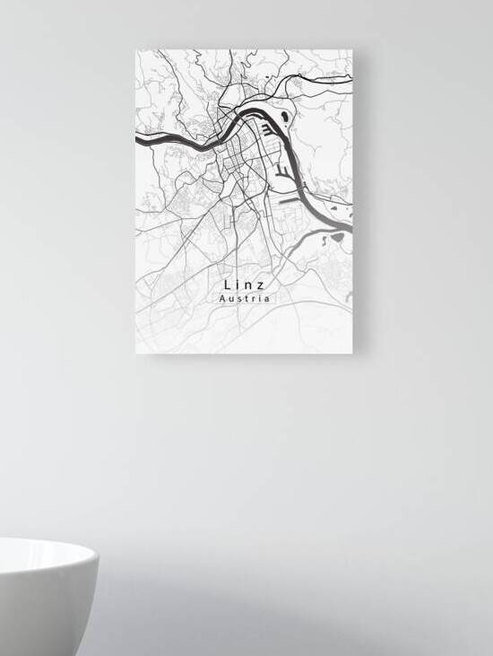 Linz Austria City Map white by Mapique