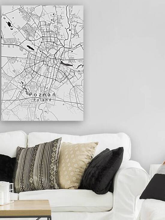 Poznan Poland City Map white by Mapique