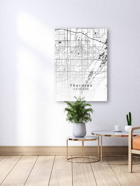 Thornton Colorado City Map white by Mapique