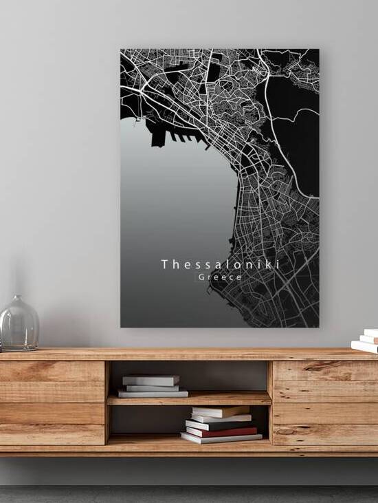 Thessaloniki Greece City Map black by Mapique