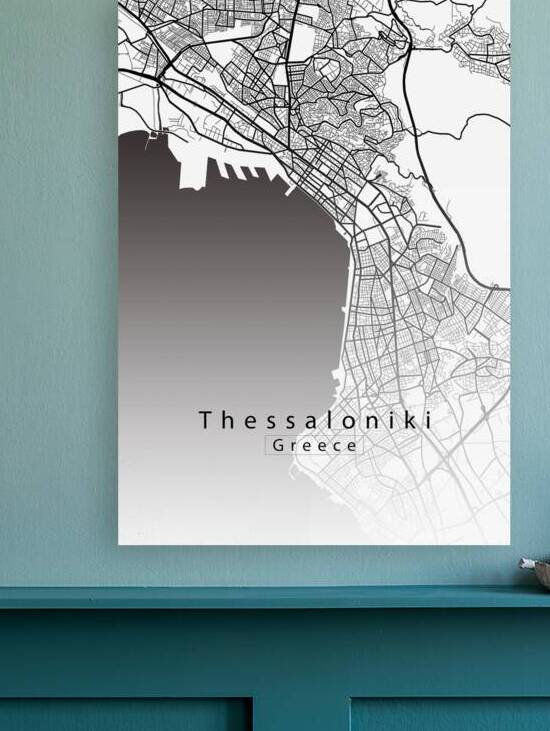 Thessaloniki Greece City Map white by Mapique