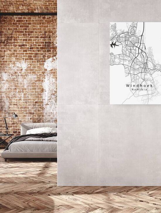 Windhoek Namibia City Map white by Mapique