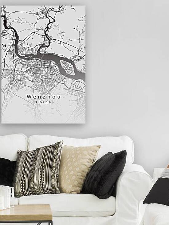 Wenzhou China City Map white by Mapique
