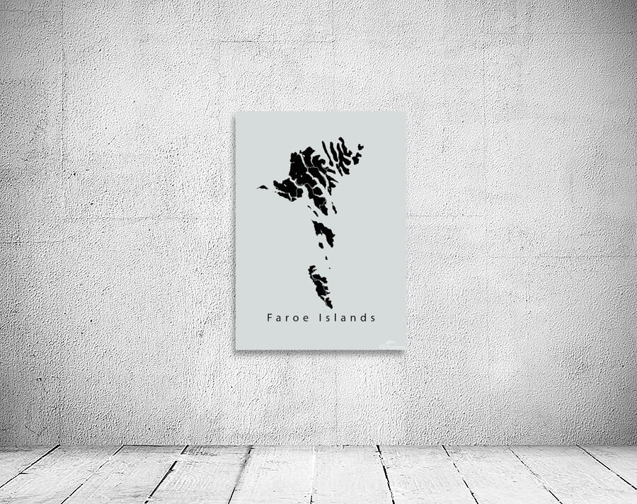 Faroe Island Map black Wall Preview