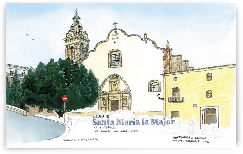 lamina dibujo Santa Maria la major oliva valencia by Welcome Queens and Princess