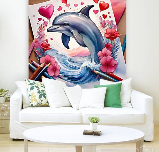 Create watercolors pictures about dolphin and val by Welcome Queens and Princess