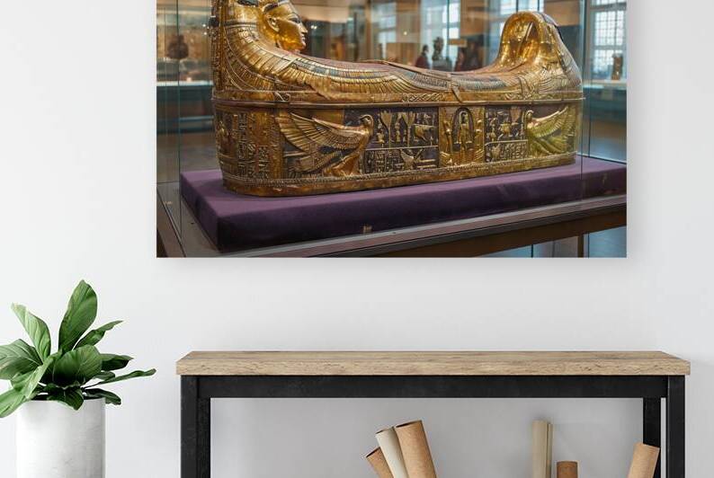 Gold Sculpted Egyptian Sarcophagus Highlighted In by Welcome Queens and Princess