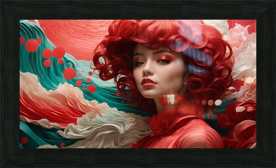 minimalism close up portrait pinup woman Picture Frame print