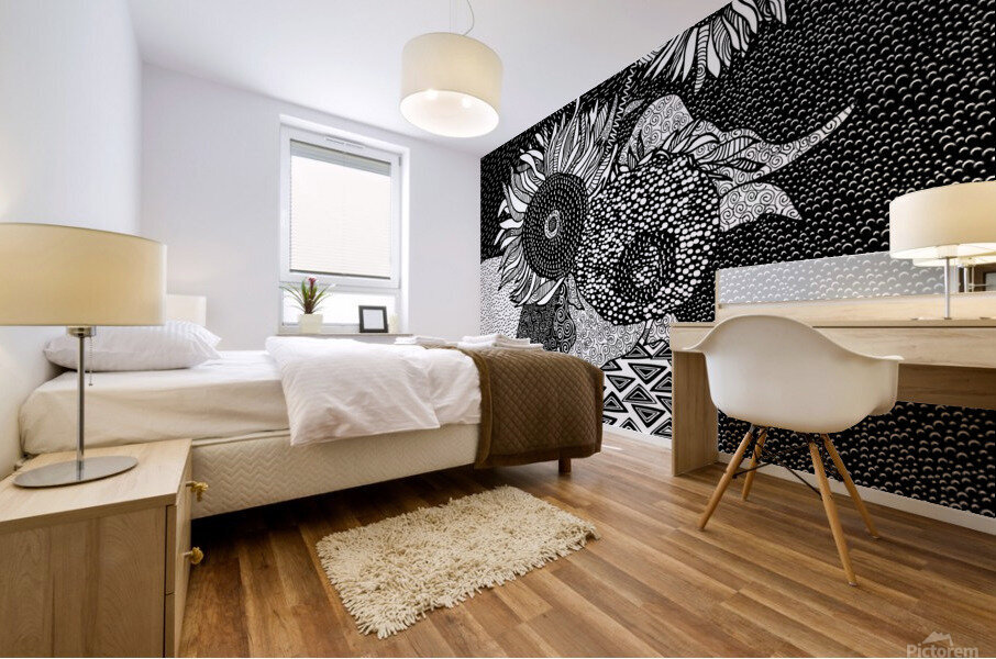Three Sunflowers Mural print