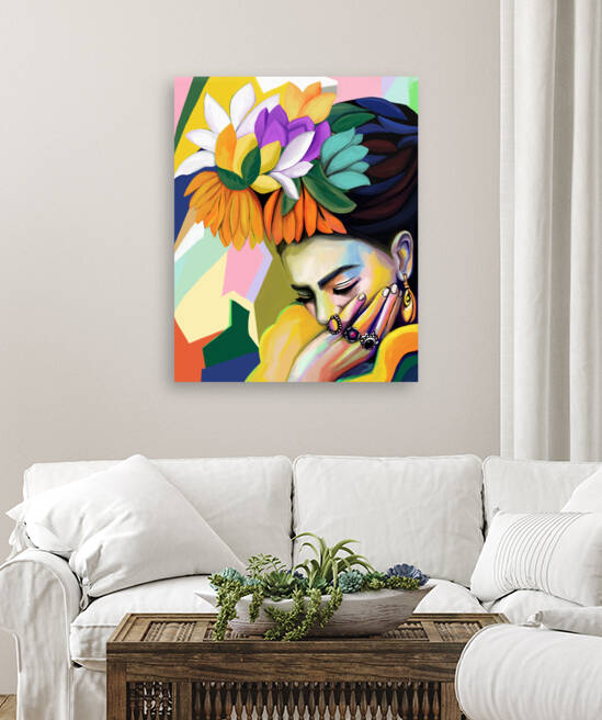 Mexican Woman With Flowers by Cats And Dotz