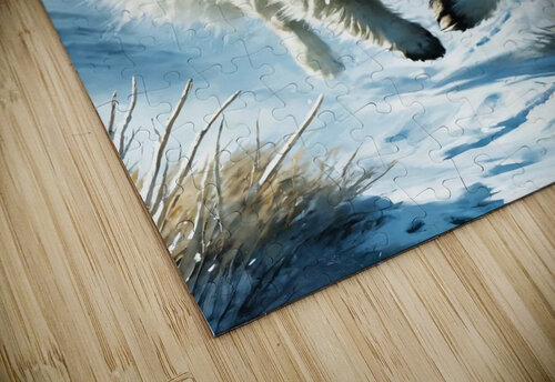 An illustration of an arctic fox with white fur  tekooo store puzzle