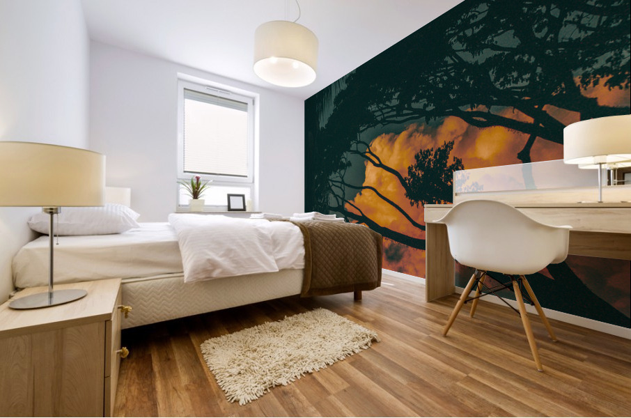 Sunset Fire Cloud Mural print