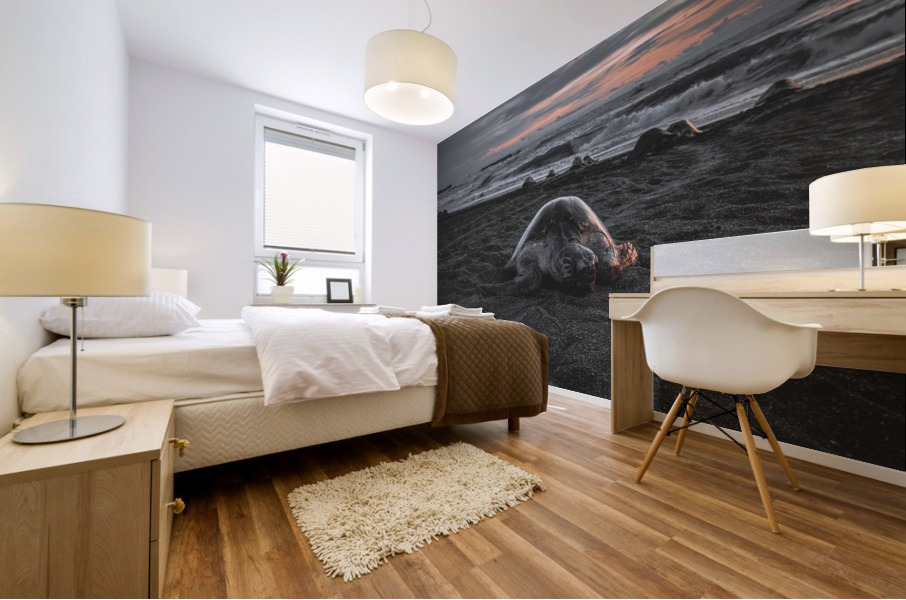 Turtle On The Beach Mural print