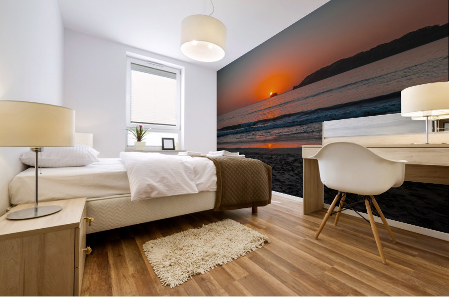Peach & Blue Mural print