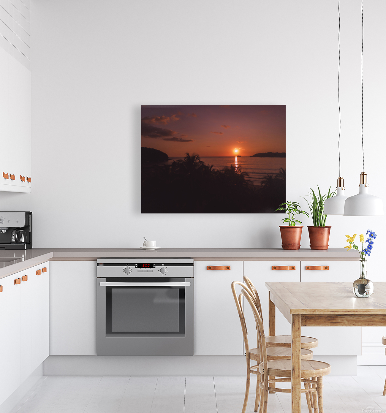 Carrillo Sunset With Palms Reproduction