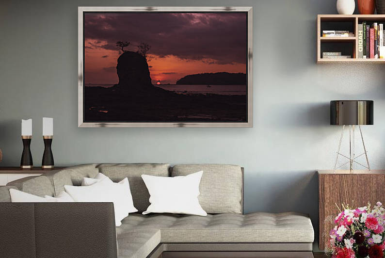 Sunset With Rock Reproduction