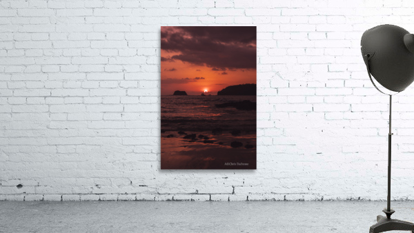 Sunset With Boat Wall Preview