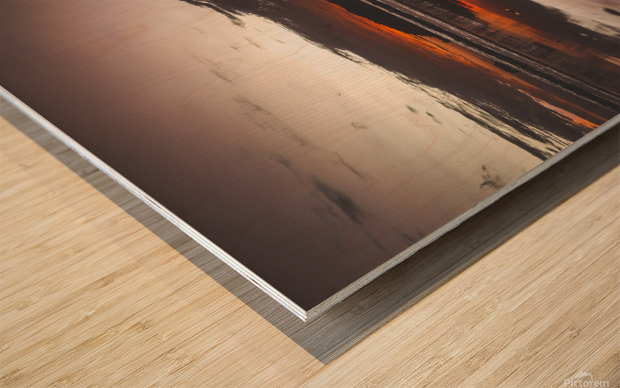 Sunset Reflection Wood print