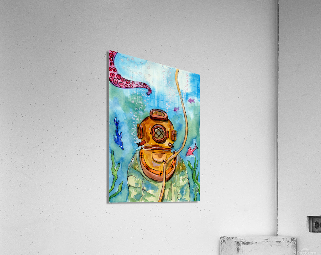Deep Sea Diver Underwater by Sebastian Grafmann Wall Art