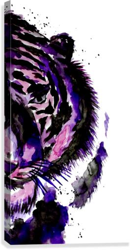 Purple Tiger Half Face Canvas Print