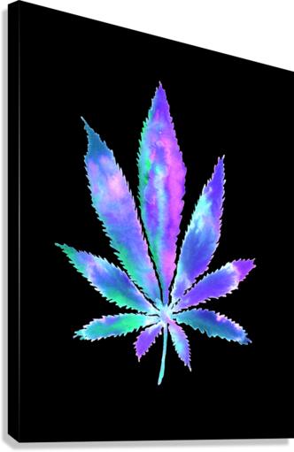 Purple Space Weed Leaf Canvas Print