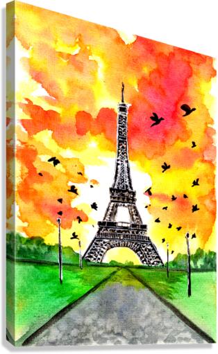 Eifel Tower Paris Sunset Canvas Print