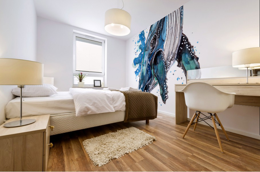 Blue Humpback Whale Mural print