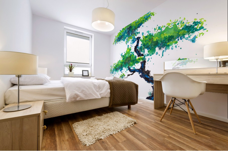 Blue Bonsai Mural print