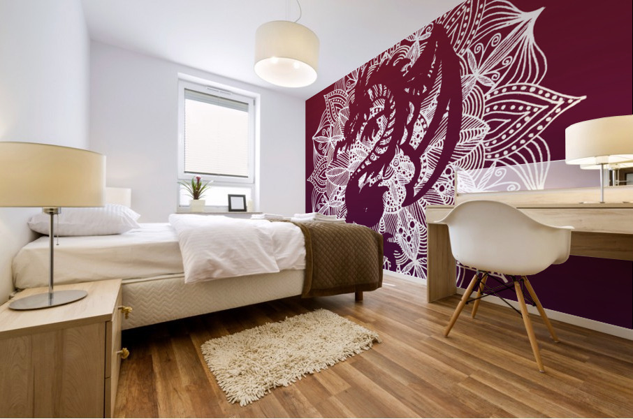 Mandala Circle Dragon Mural print