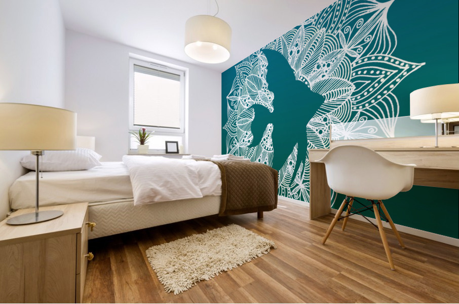 Mandala Circle Fish Mural print