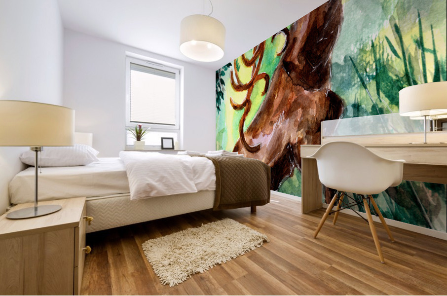 Old Stag Calling Mural print